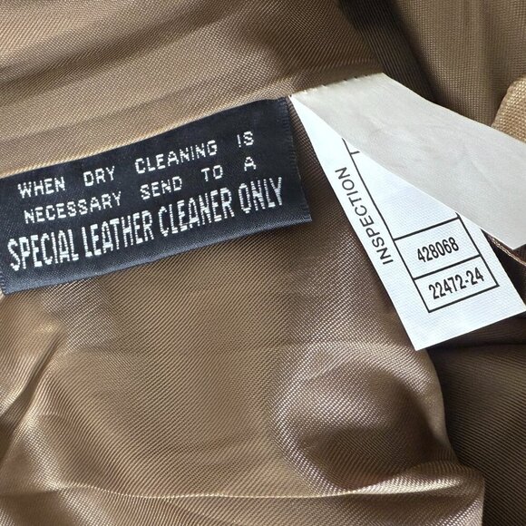 Maxima Wilsons Leather Suede Pants Wide Leg Bottom Camel/Carmel Color Sz 6 - Picture 5 of 12